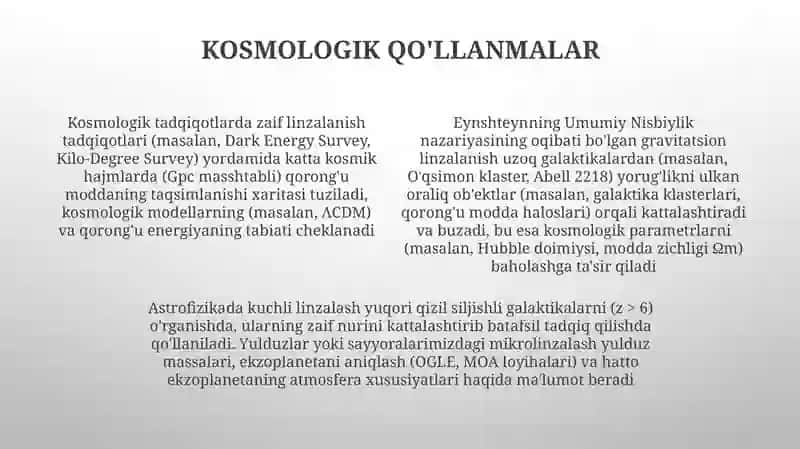 Gravitatsion linzalanish va uning astrofizik ilovalari 4