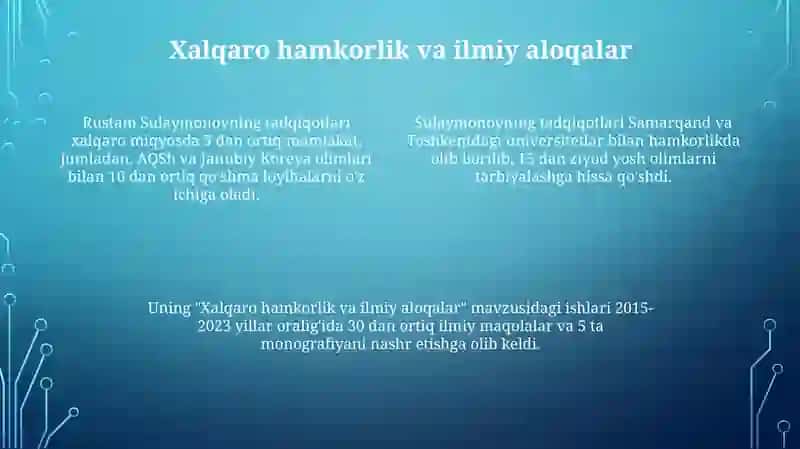 Rustam Sulaymonov tadqiqotlari 4