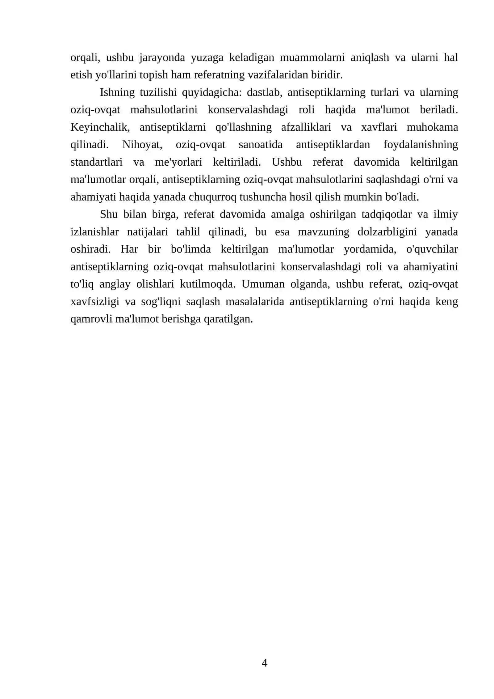 Antiseptiklarni oziq ovqat mahsulotlarini konservalashda ishlatilishi 4