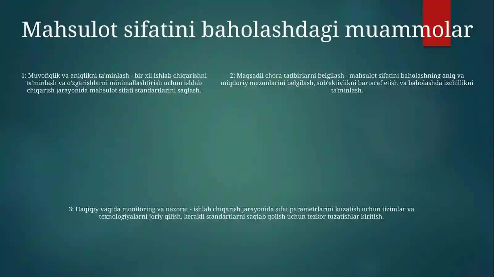 Mahsulot Sifatini Darajasini Baholash 4