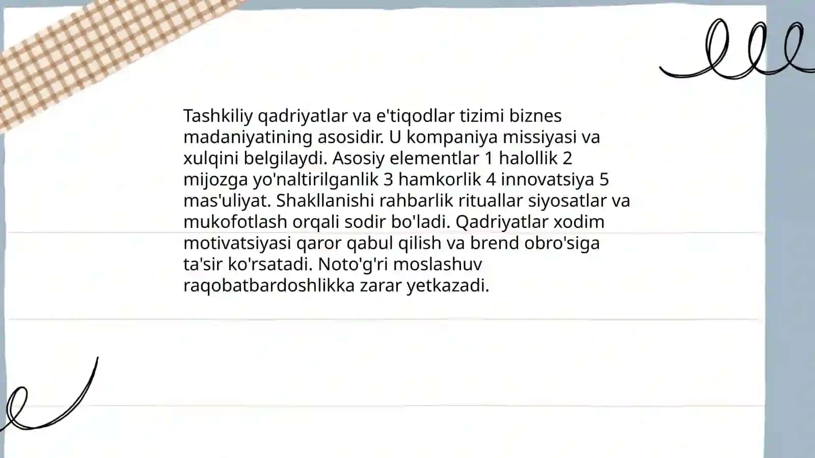 Biznesdagi tashkiliy madaniyat 4