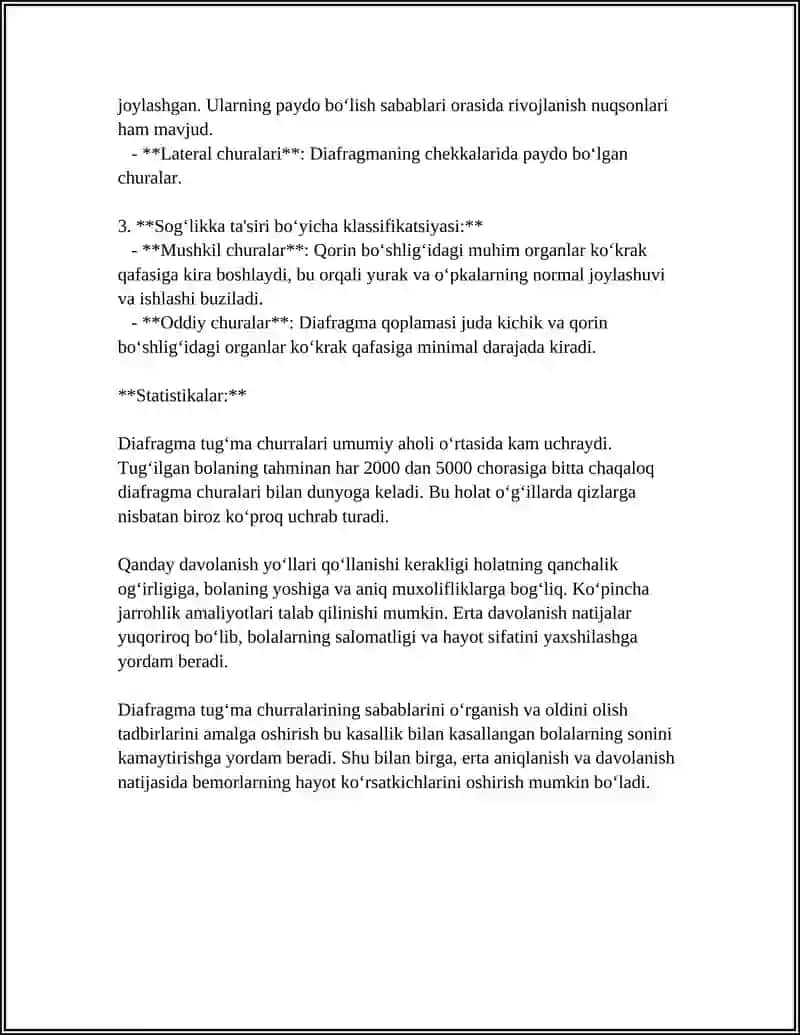DIAFRAGMA TUG'MA CHURRALARI ETIOLOGIYASI KLINIKASI DAVOLASH DIAGNOSTIKA 4