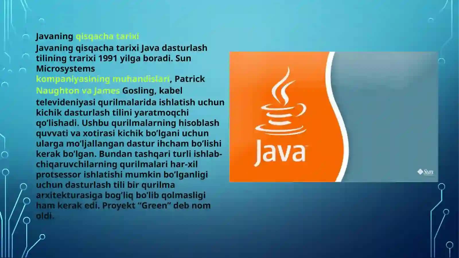 Javadasturlash tilining asosiy konstruksiyalari, maxsus sinf va funksiyalar. Abstrakt va anonim sinflar va ulardan foydalanish 4