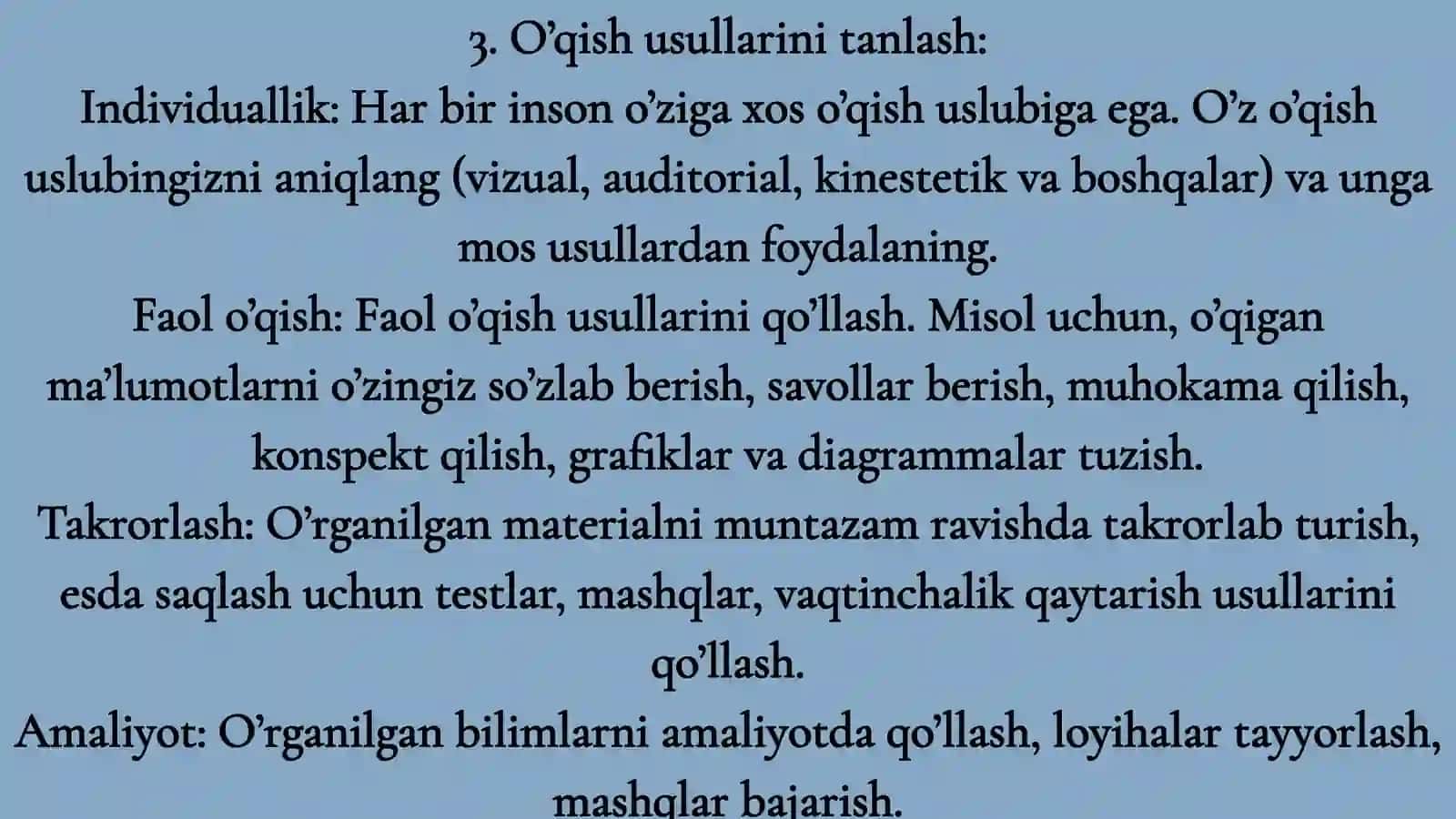 Ta'lim olish jarayonini samarali tashkil etish 4