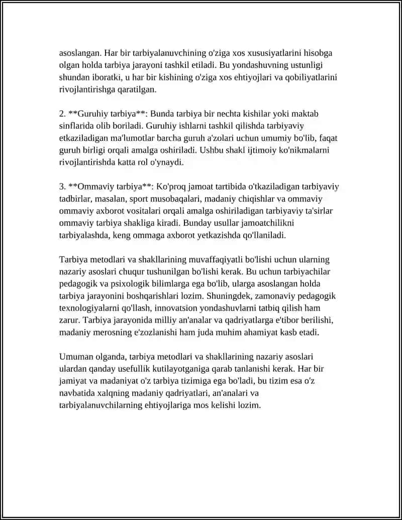 TARBIYA METODLARI VA SHAKLLARI 4