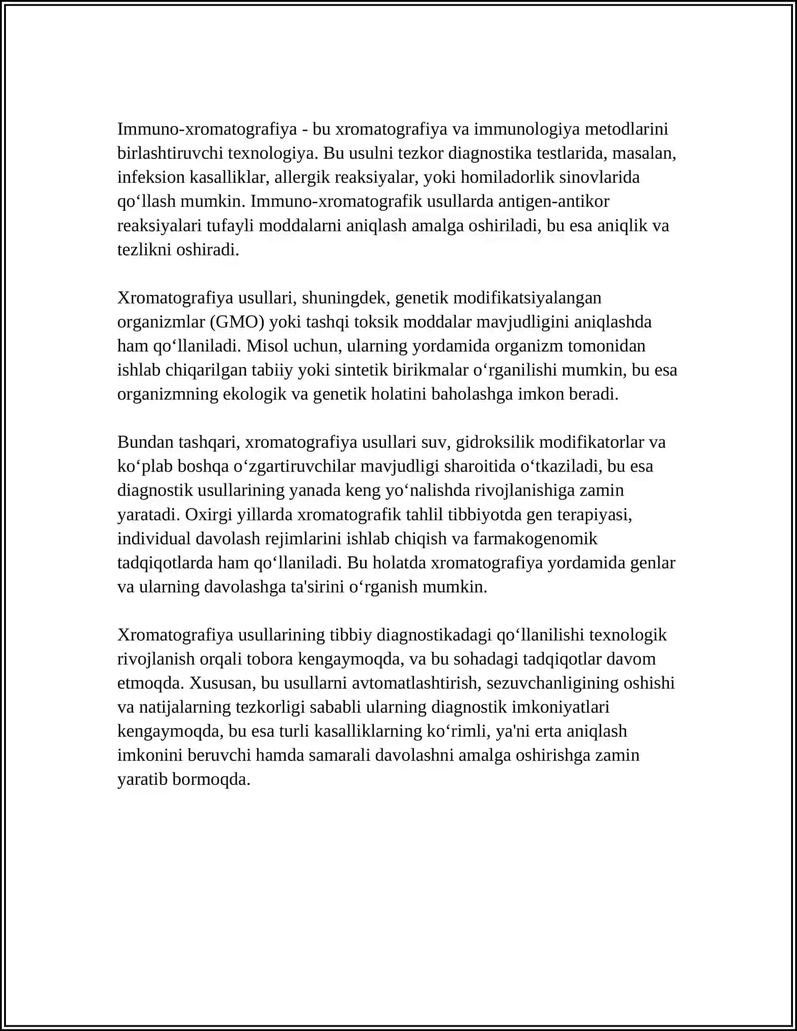 XRAMATOGRAFIYANING TIBBIY IZLANISHLARIDAGI IMKONIYATLARI 4