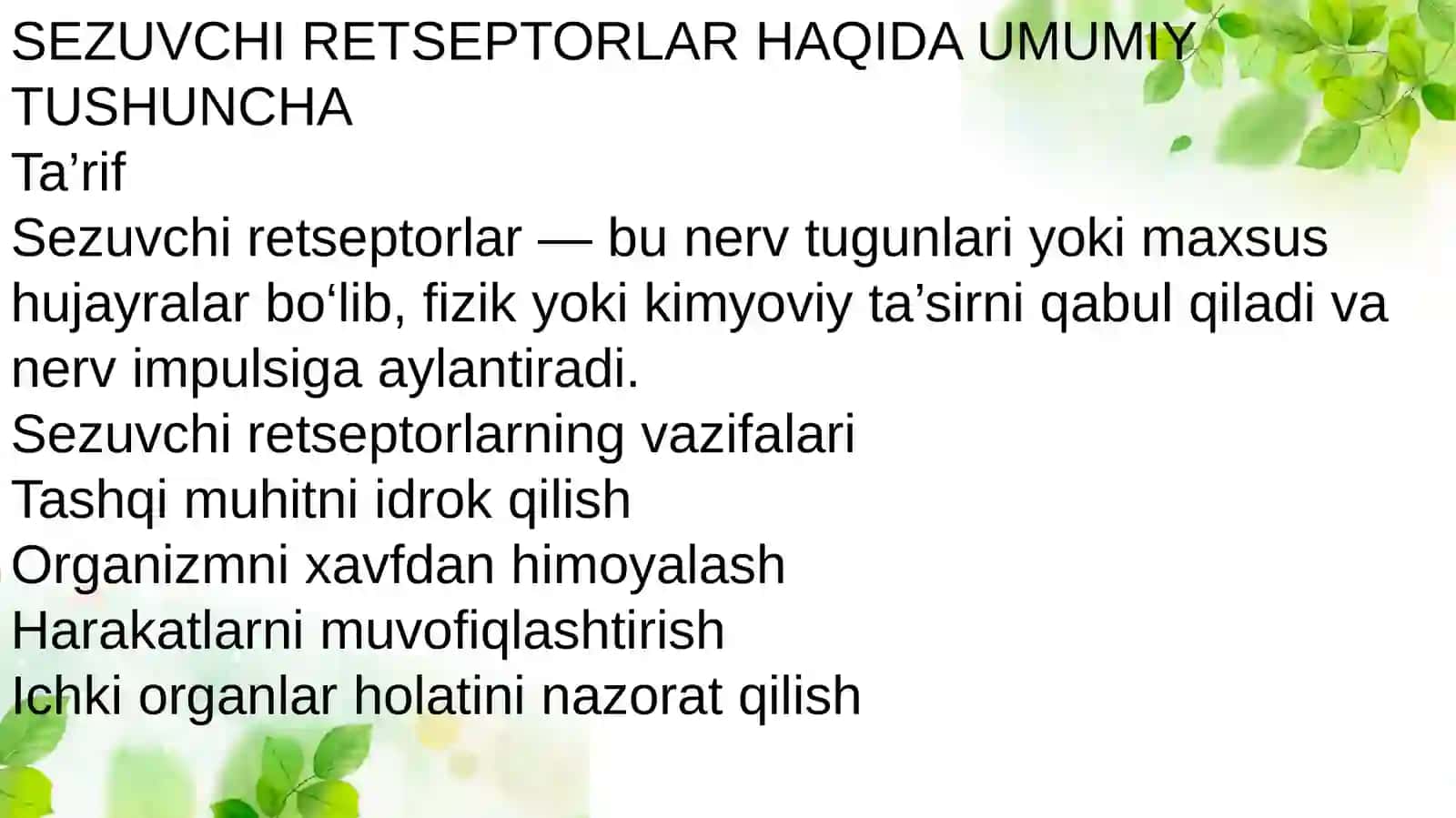 SEZUVCHI VA TAKTIL RETSEPTORLAR 4