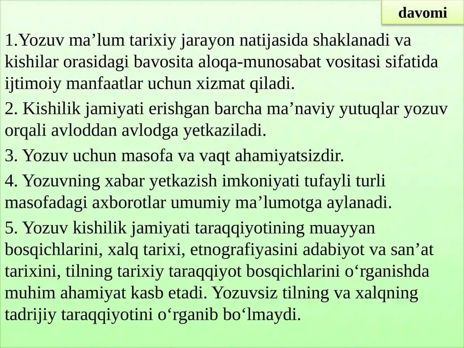 Yozuv Haqida Umumiy Tushuncha 4