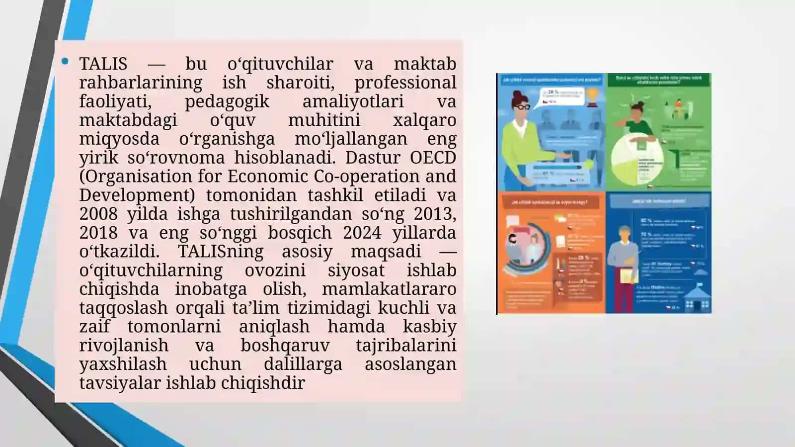 TALIS xalqaro baholash dasturlari to’g’risida asosiy ma’lumotlar 4