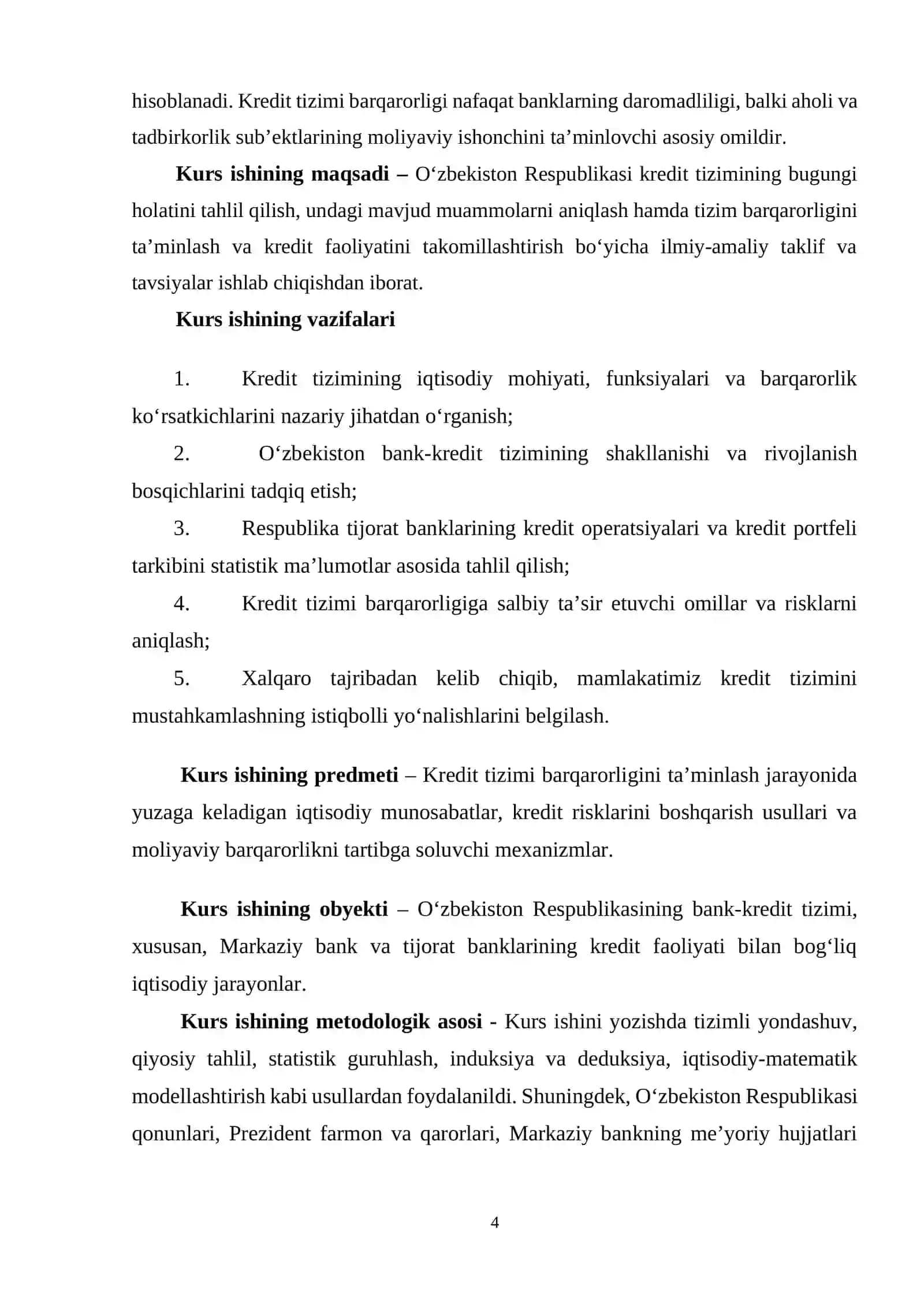 O’zbekiston Respublikasi kredit tizimi barqarorligini ta’minlash yo’llari 4