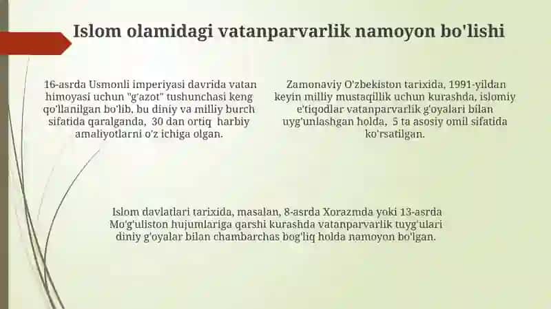 Islomda terrorizmning qoralanishi va vatanparvarlik g’oyalari 4