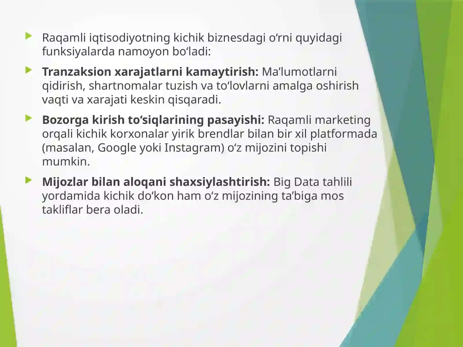 Raqamli iqtisodiyot tushunchasi va uning kichik tadbirkorlikdagi o‘rni 4