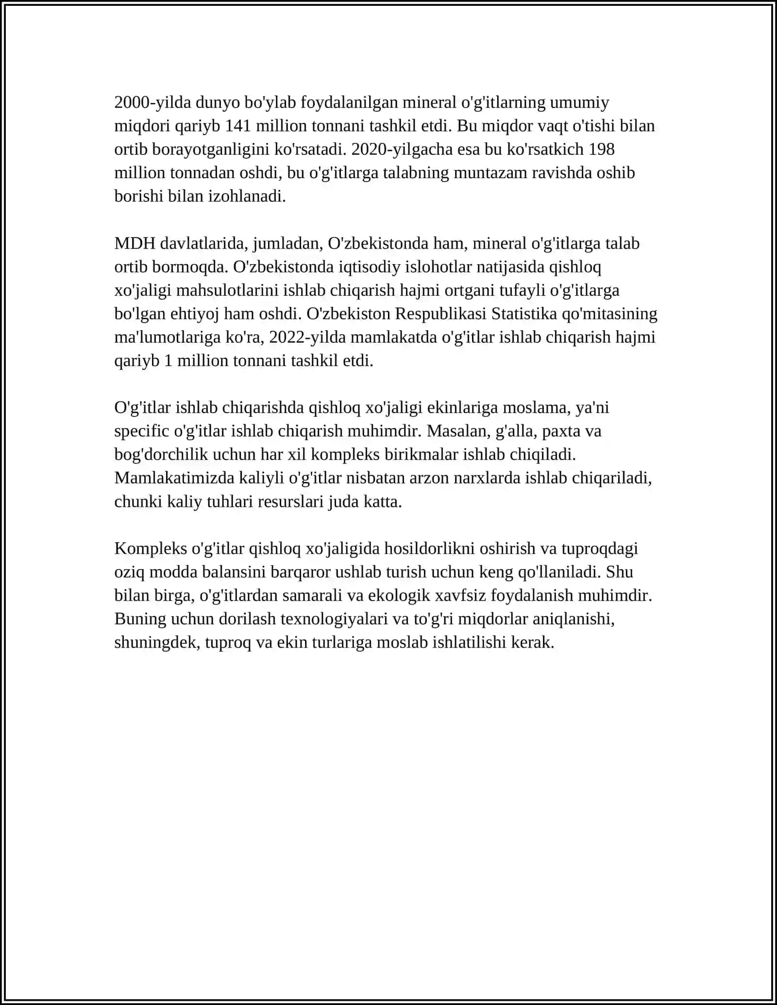KOMPLEKS BIRIKMALARNI XALQ VA QISHLOQ XO'JALIGIDAGI AHAMIYATI 4