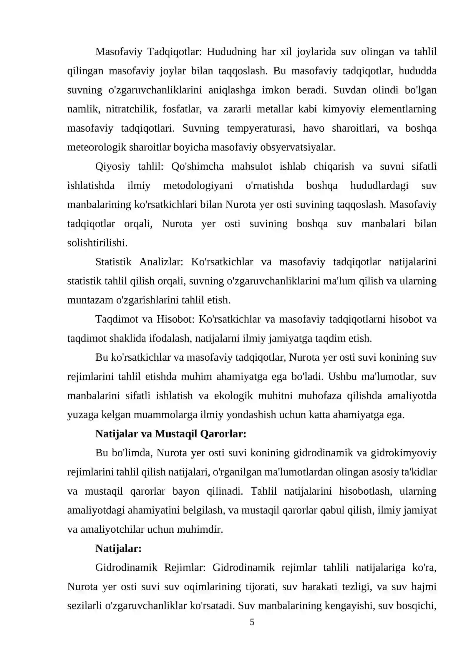 Nurota yer osti suv konining gidrodinamik va gidrokimyoviy rejimi shakllanishi 4