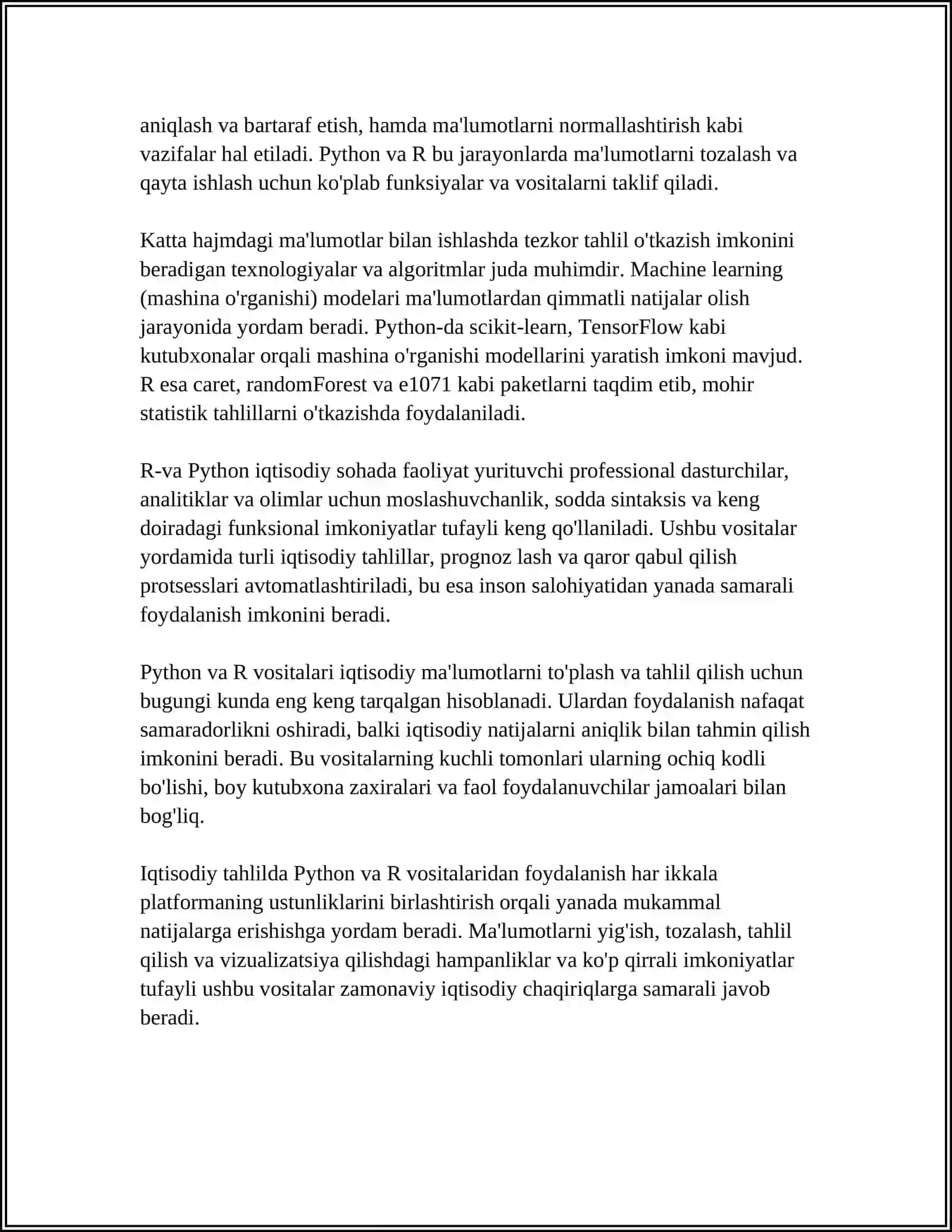IQSODIY TAHLILDA KOMPUTER TEXNOLIGIYALARI VA DASTURIY TAMINOTLARDAN FOYDALANISH 4