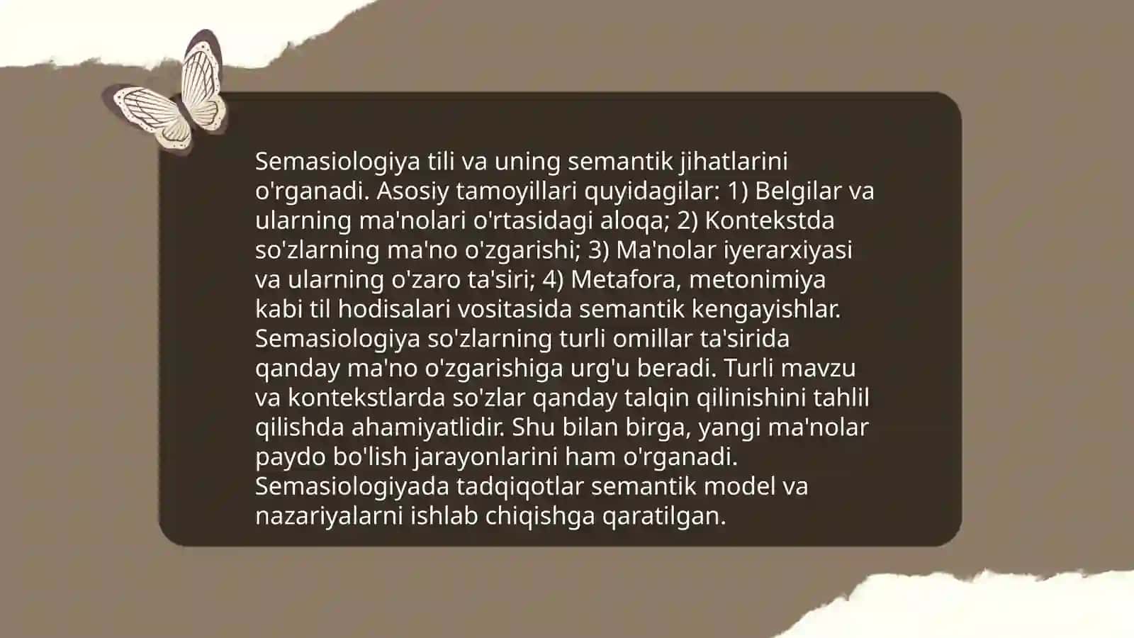 Leksikologiya va semasiologiya.Soʻz tilning markaziy birligi Kalikjanova Barchinoy 4