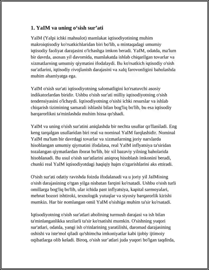 MAMLAKAT IQTISODIYOTINING MUHIM MAKROIQTISODIY KO'RSATKICHLARI VA ULARNING MUTANOSIBLIGI 4