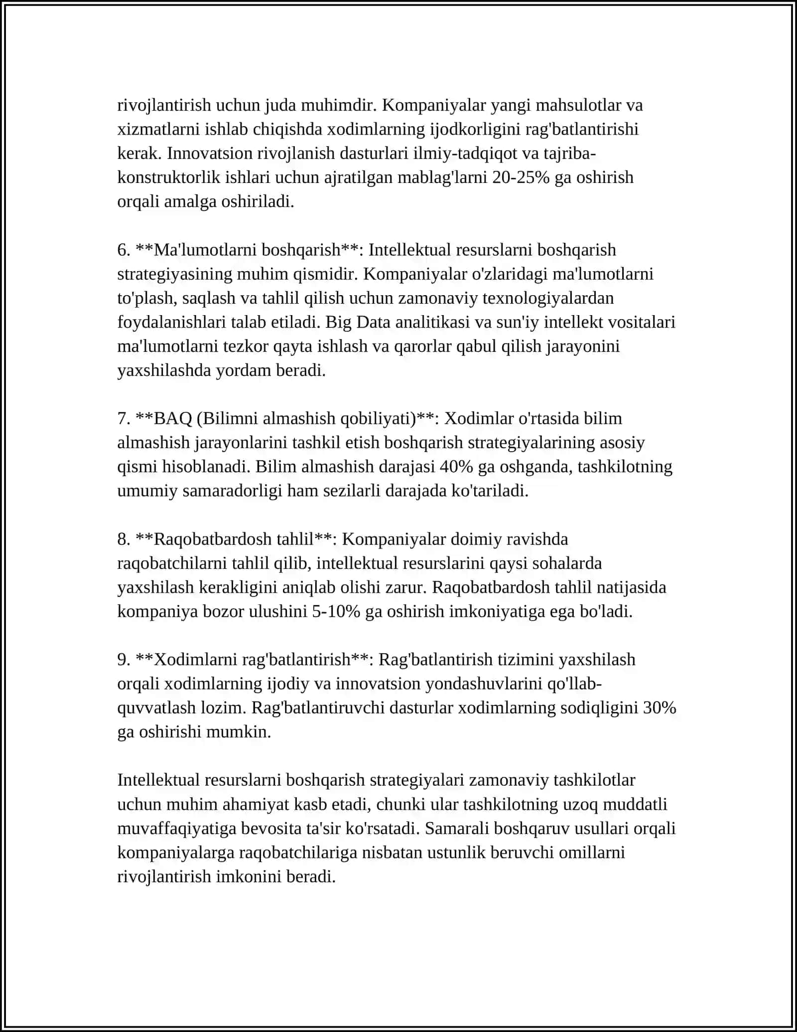 INTELEKTUAL RESURSLARNI SHAKLLANTIRISH VA FOYDALANISH MUAMMOLARI 4