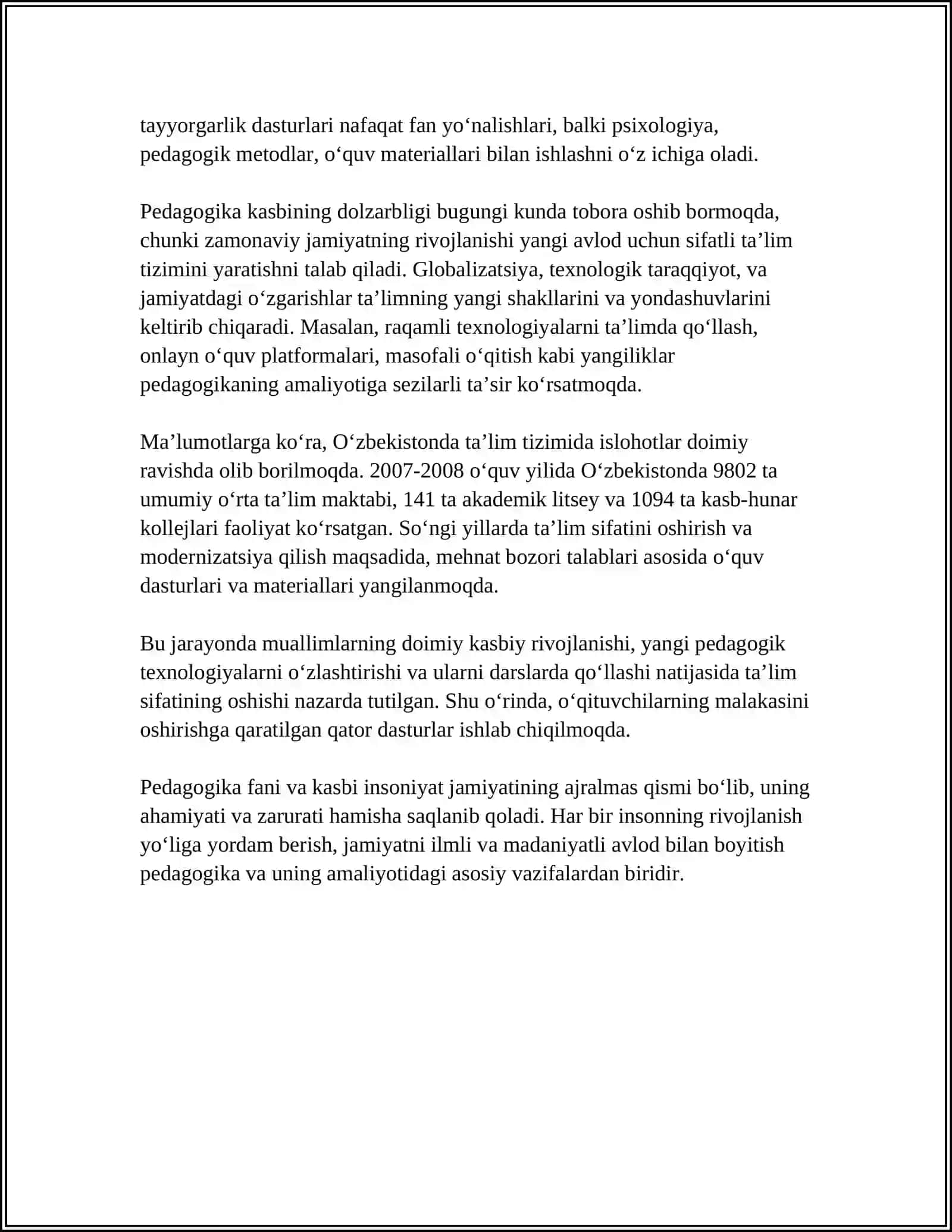 PEDAGOGIKA KASBI VA UNING VAZIFALARI 4