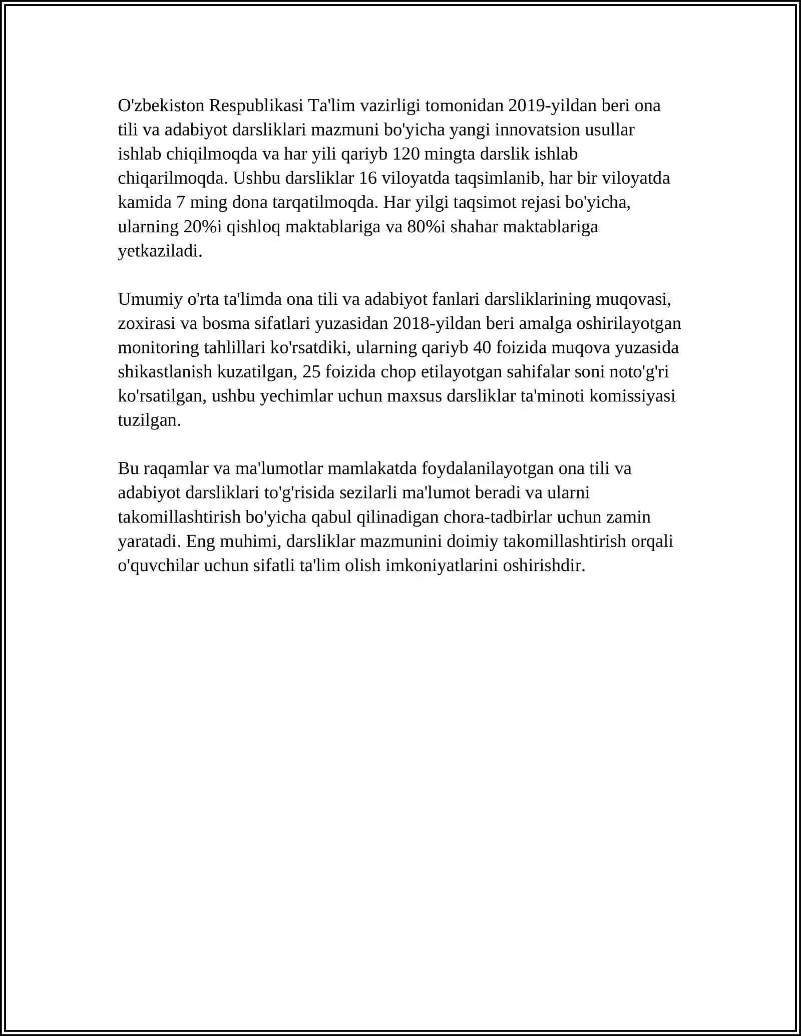 ONA TILIDAN INSHO REJASINI TUZISH 4