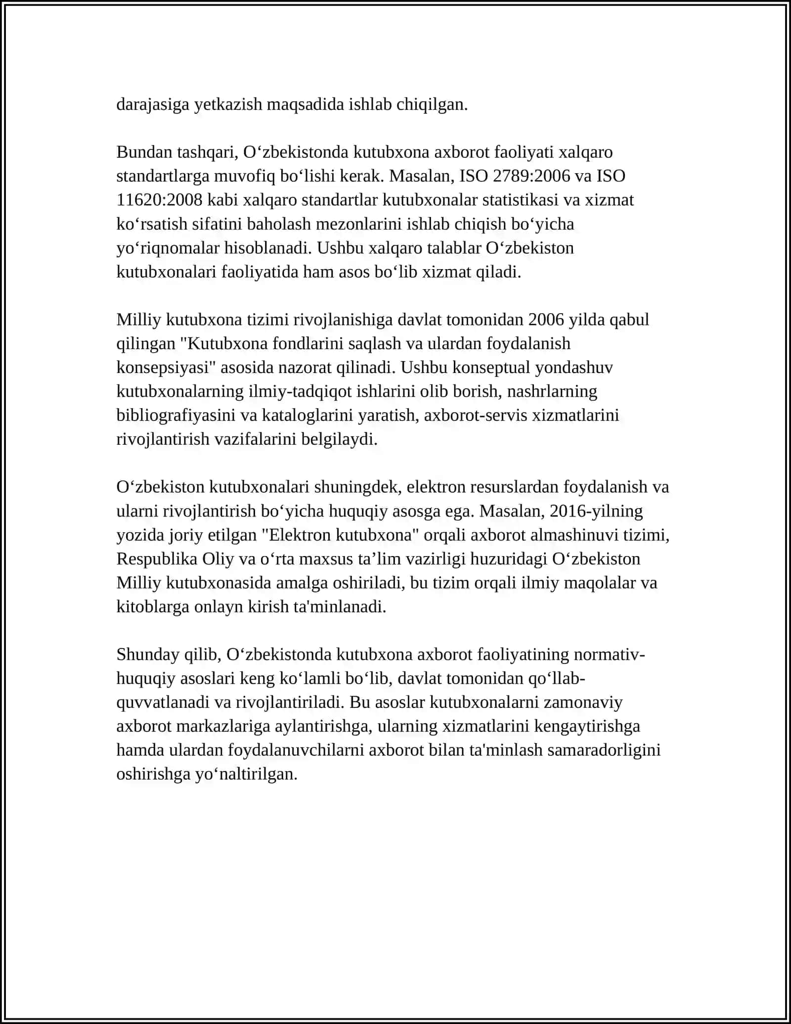 KUTUBXONA AXBOROT FAOLIYATINING ME'YORIY VA HUQUQIY ASOSLARI 4