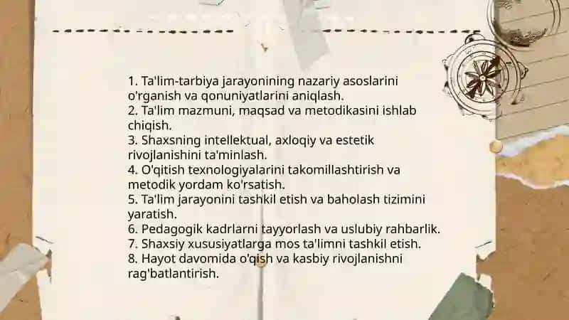 Pedagogika fanining naqsad va vazifalari, obyekti 4