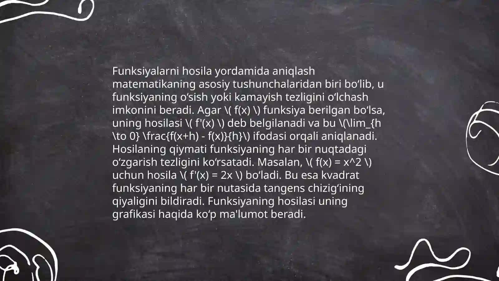 Hosila yordamida funksiyani tekshirish 4