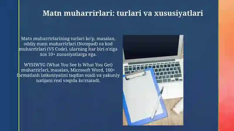 Matn muharrirlari va protsesslari 4