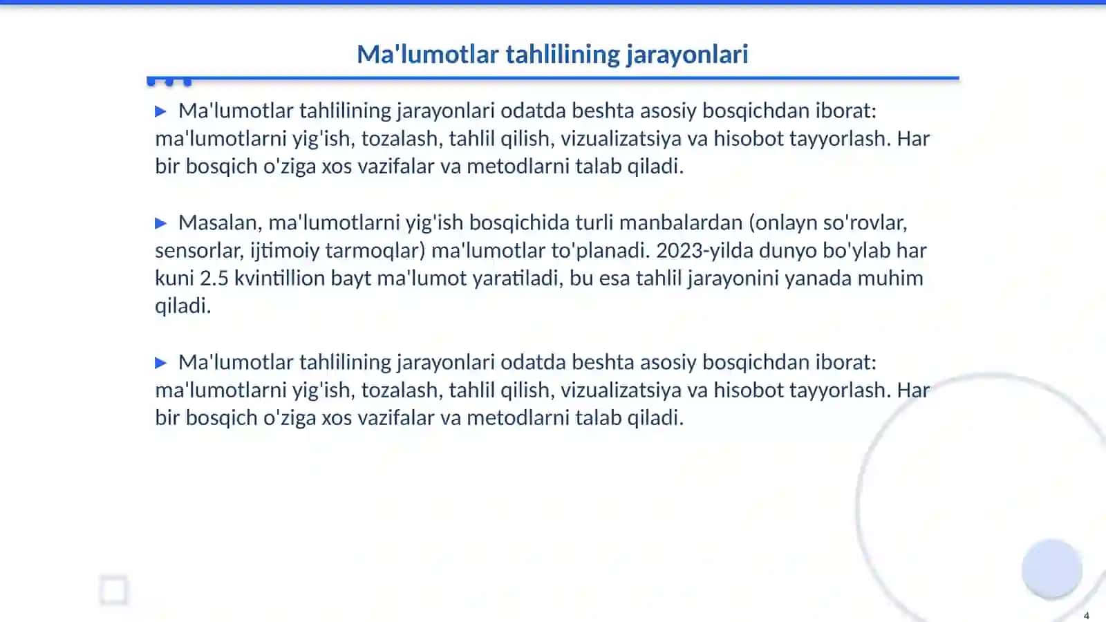 Ma'lumotlar tahlili 4