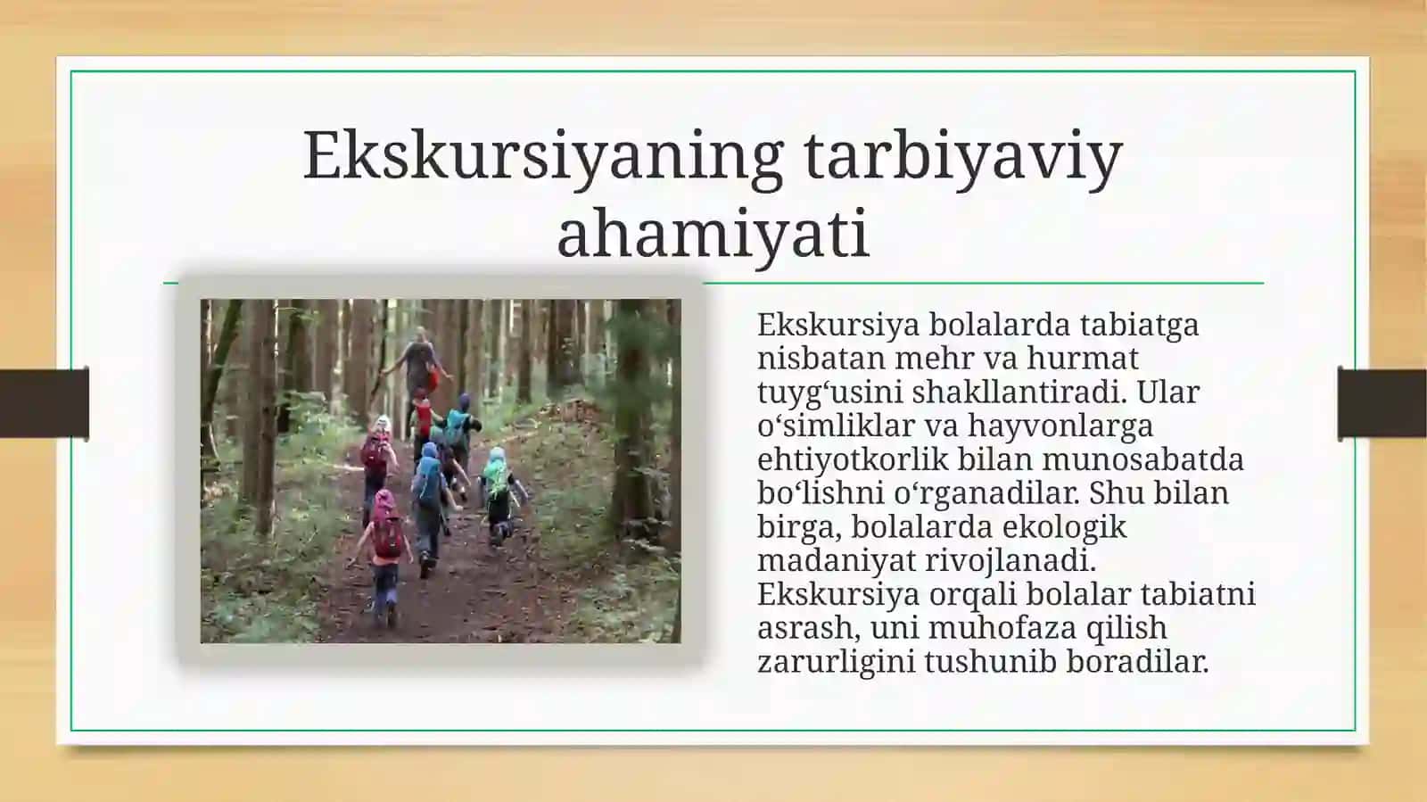 Tabiatga ekskursiyani loyihalashtirish 4