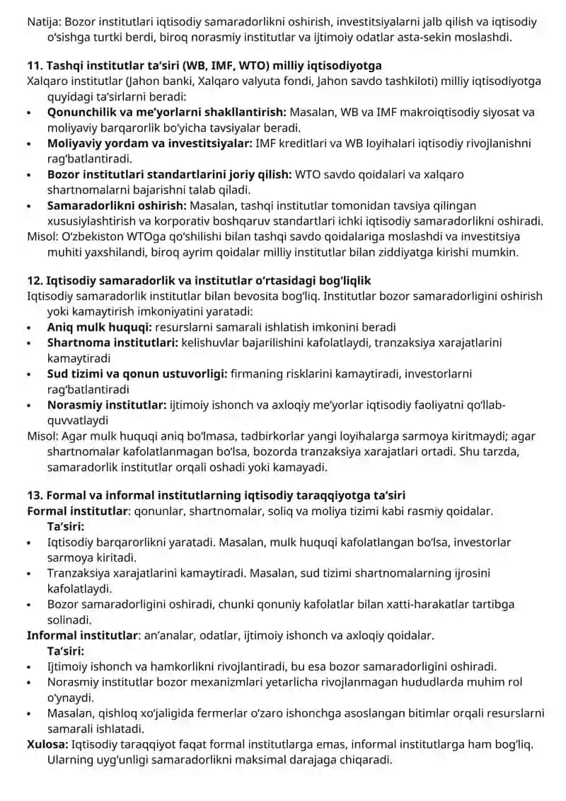 Institut tushunchasi va uning iqtisodiyotdagi o‘rni 4