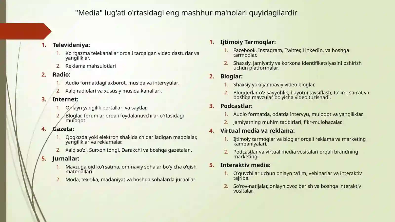Media va axborot tili, media va an’anaviy matnlarni o’qish 4