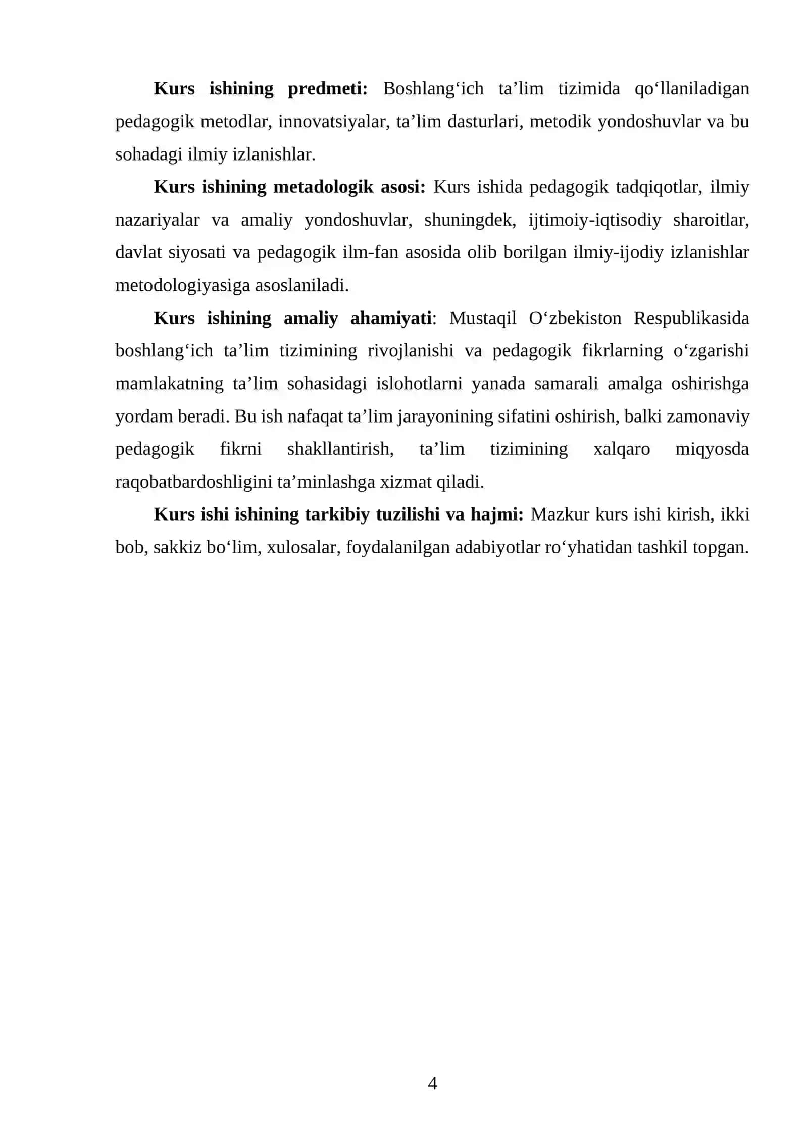 MUSTAQIL O‘ZBEKISTON RESPUBLIKASINING BOSHLANG‘ICH TA’LIM TIZIMINING TARIXI VA RIVOJLANISHI 4
