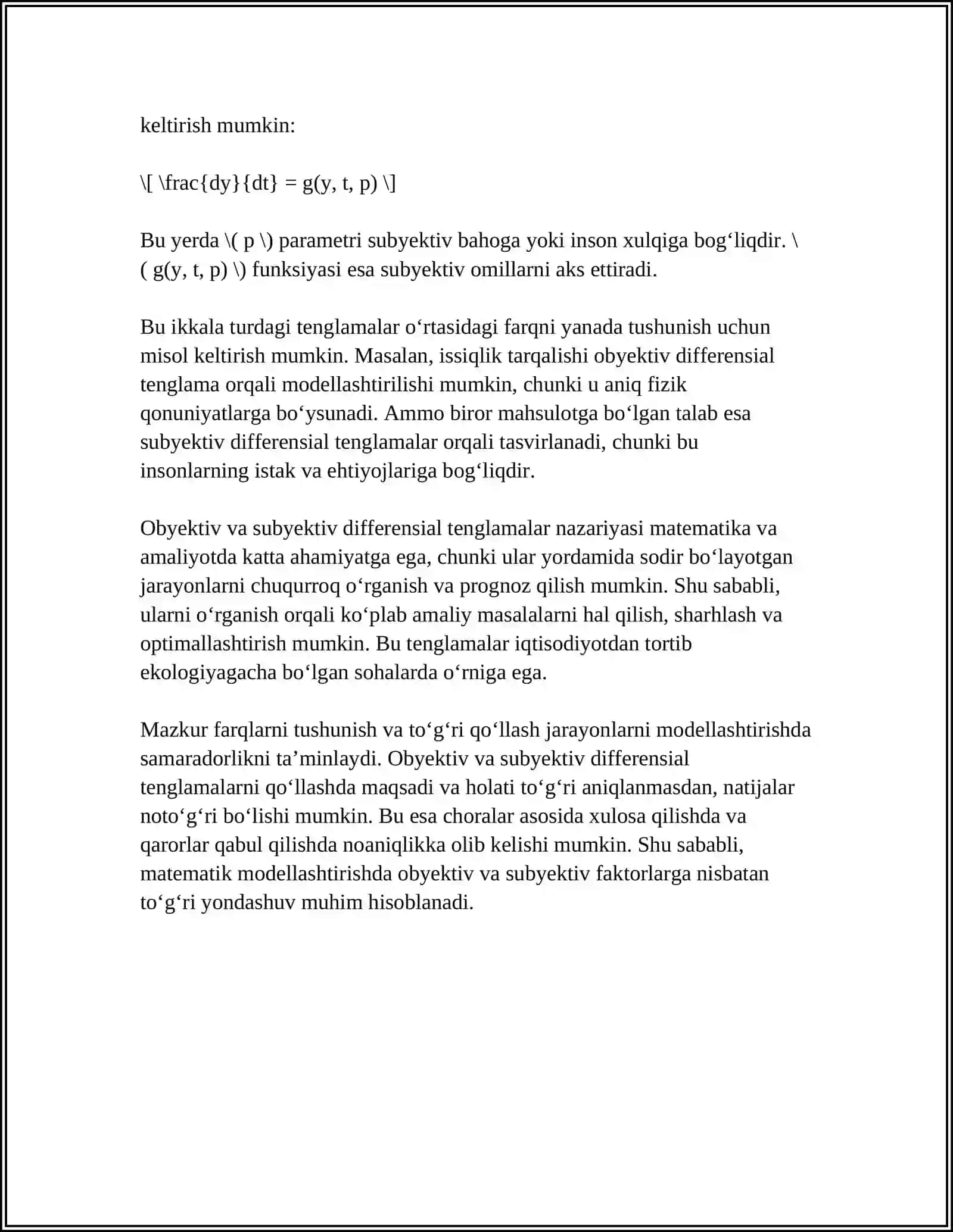 BIR JINSLI DIFFERENSIAL TENGLAMALAR VA ULARNI YECHISH USULLARI 4