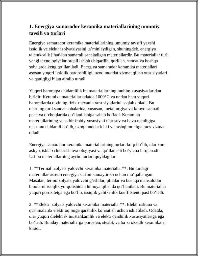 Energiya samarador keramika materiallar va buyumlar 4