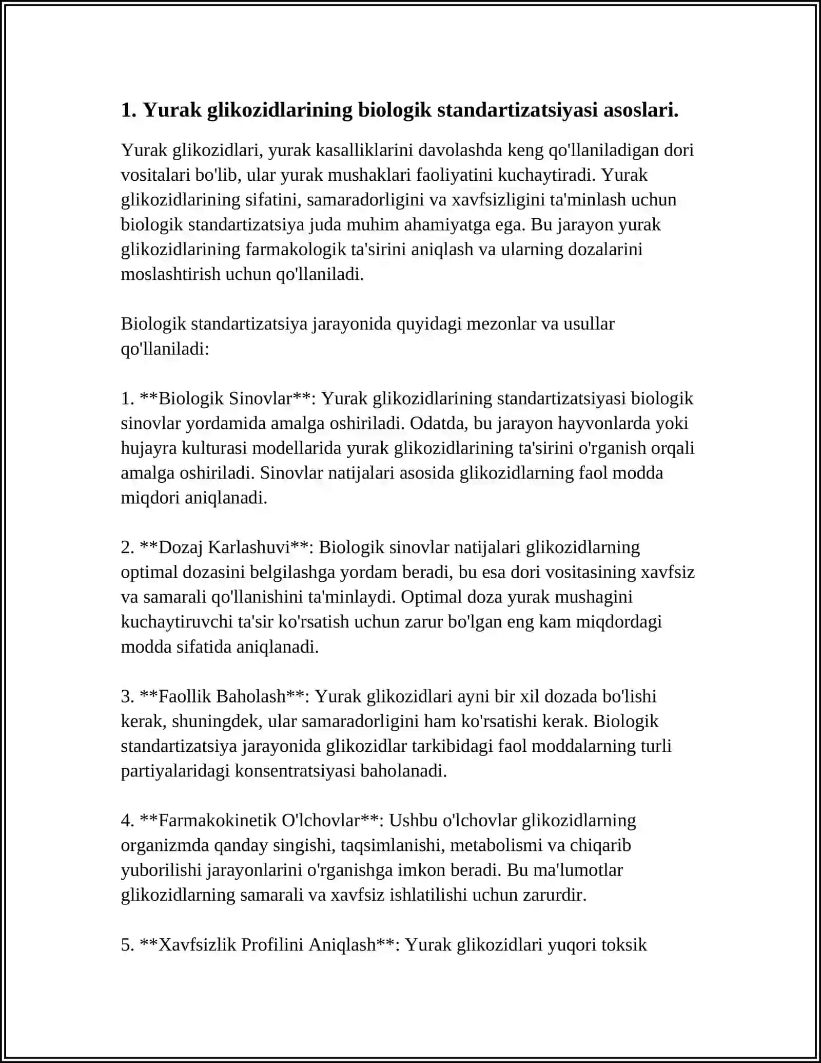 YURAK GLIKOZIDLARINI BIOLOGIK STANDARTIZIYATSIYASI YURAK GLIKOZIDLARINI OʻRGANISHDA VATAN OLIMLARINI TUTGAN OʻRNI BAHORGI ADONIS KOMBE STROFANTI YOYIQ ERIZIMUM OʻSIMLIKLARI 4