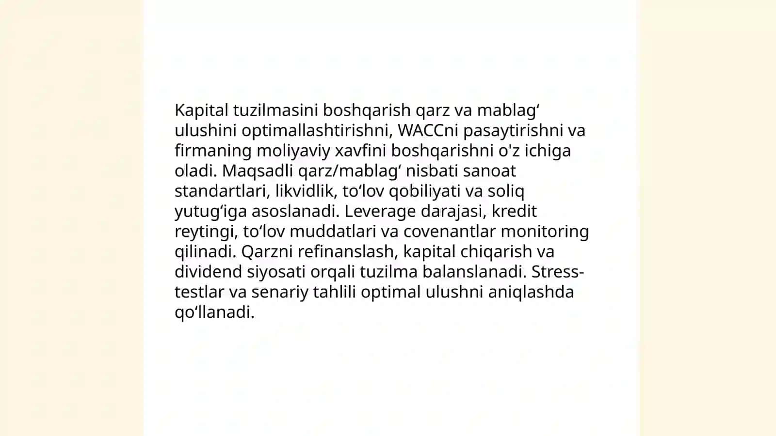 Korxonalarda kapitalni boshqarish 4
