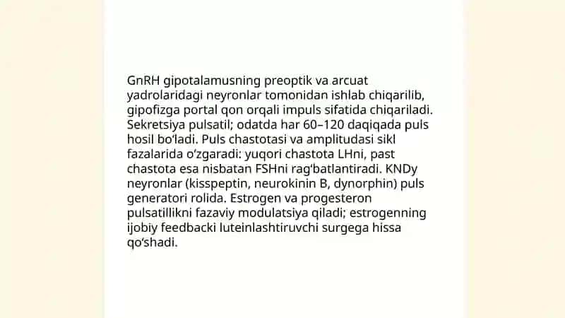 Jinsiy siklning gormonal boshqariluvi mexanizmi 4