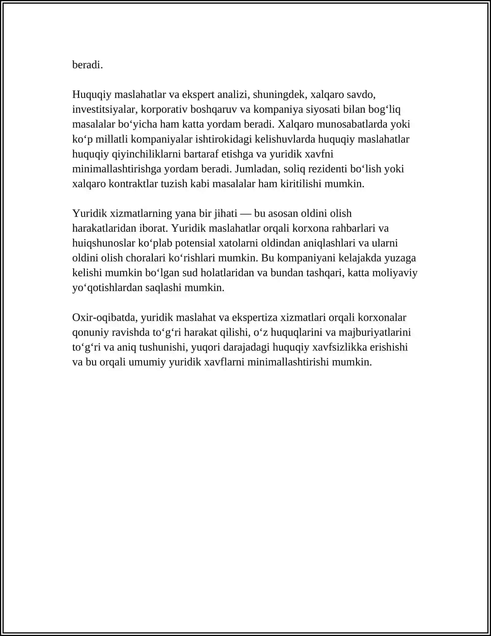 BIZNES FAOLIYATIDA YURIDIK XIZMATNING ASOSIY VAZIFALARI 4