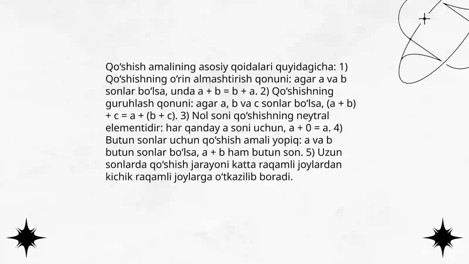 Natural sonlarni qoʻshish va ayirish 4