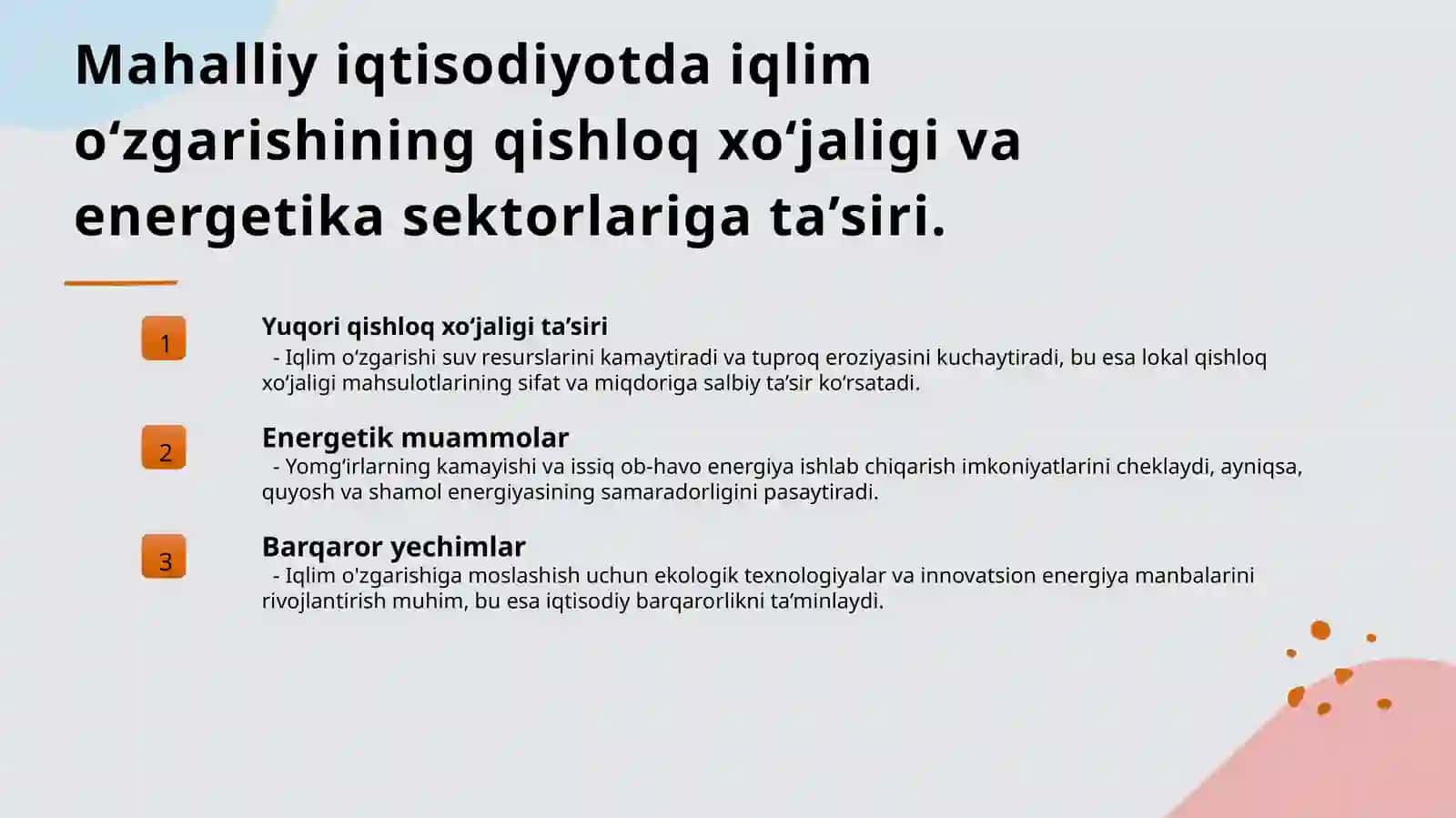 Iqlim o‘zgarishi va uning iqtisodiyotga ta’siri 4