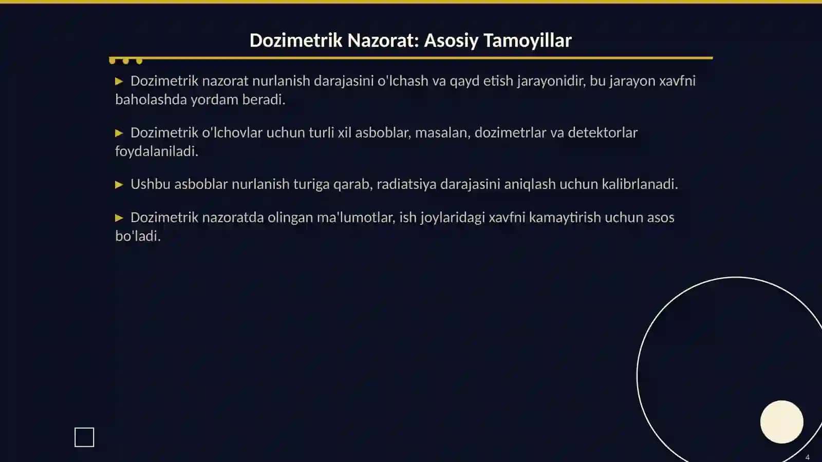 Ionlantiruvchi Nurlanish Manbalaridan Foydalanish: Dozimetrik va Radiometrik Nazorat 4