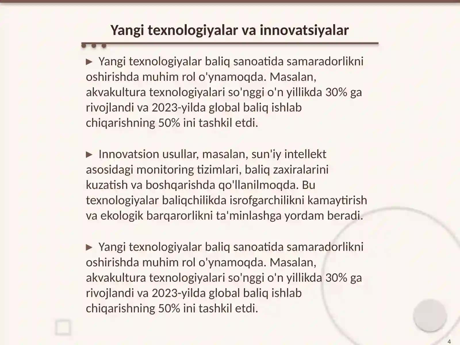 Baliq istiqbollari va yangiliklar 4