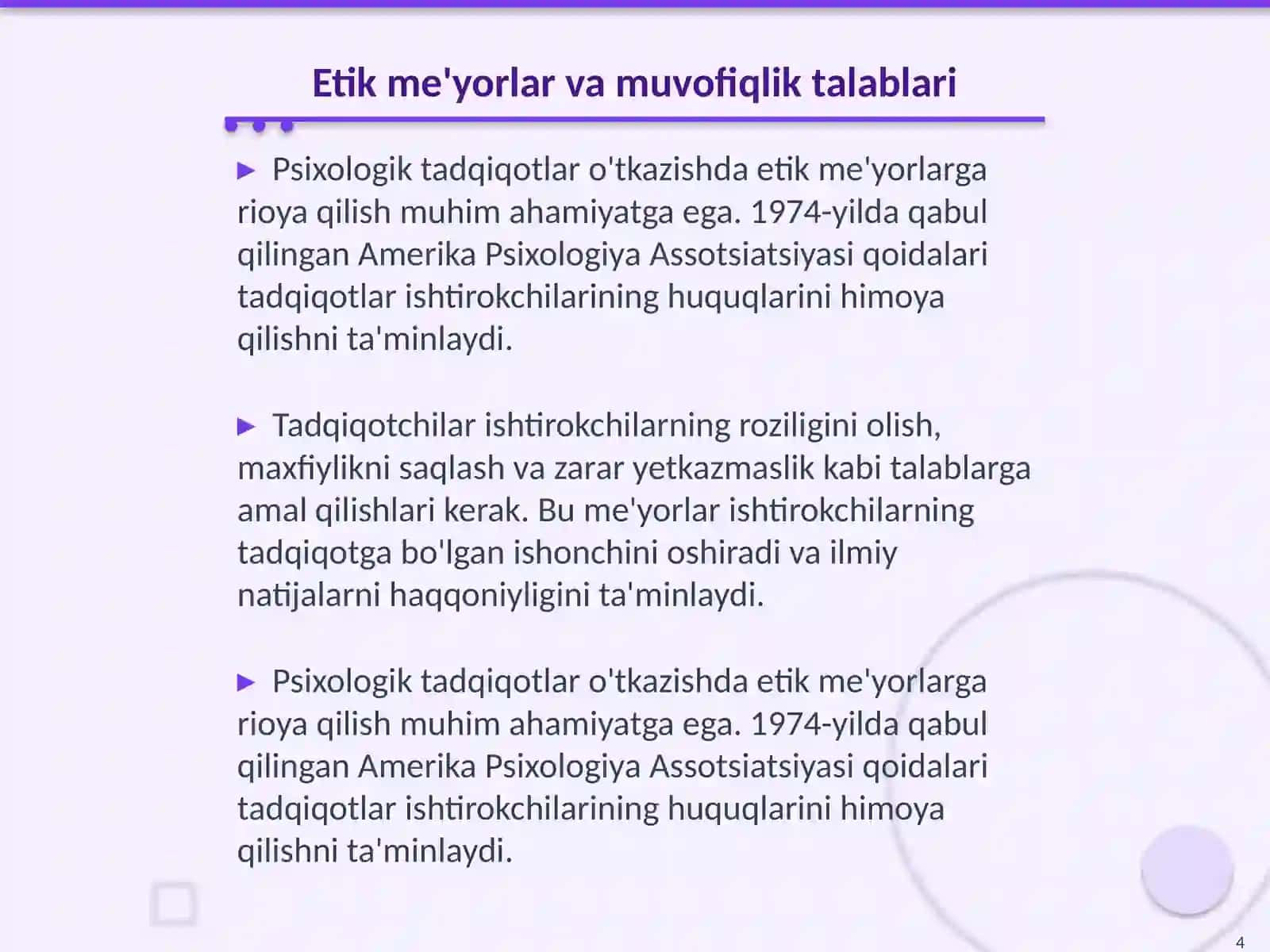 Psixologiya tadqiqotlari: maqsad va vazifalar 4