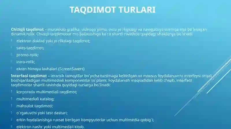 Taqdimotlarni ishlab chiqishning instrumentalvositalari 4