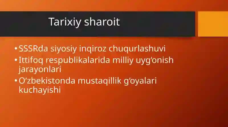 O'zbekistonning Eng Yangi Tarixi Fanidan Mustaqil Ishi 4