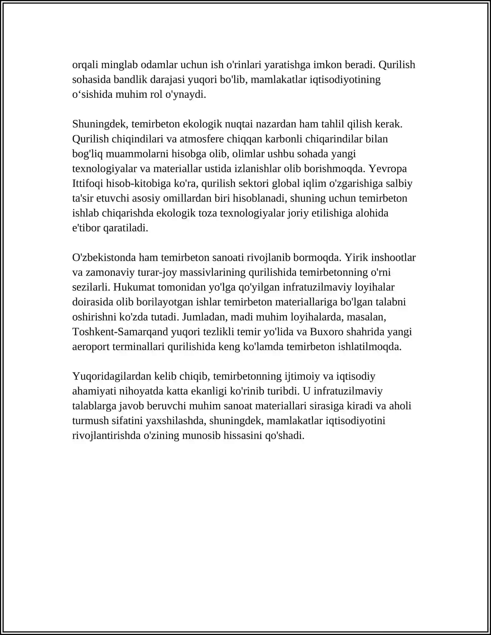 TEMIRBETONING AHAMYATI VA BUNDA ARMATURANING ROLI 4