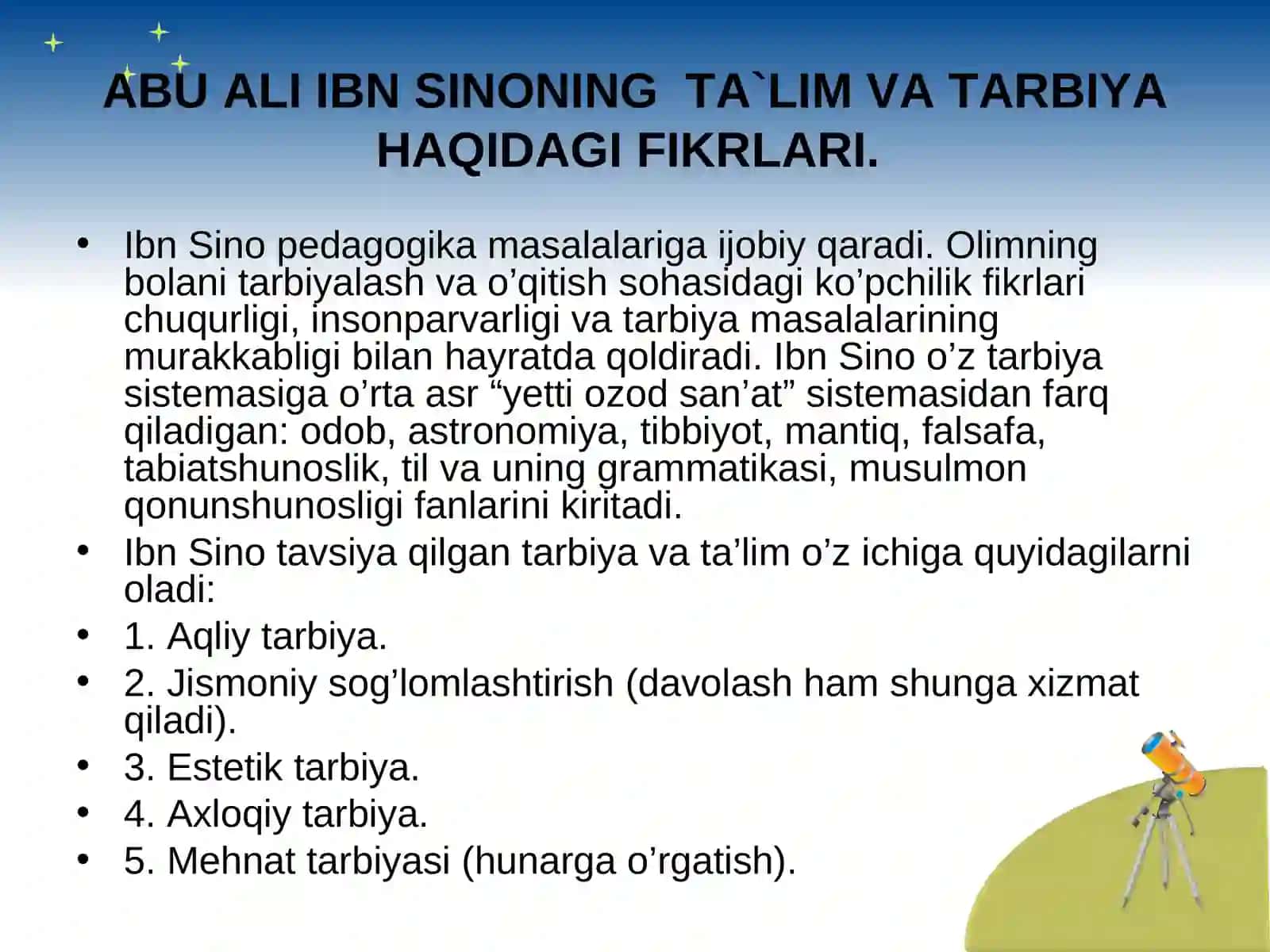 Abu Ali Ibn Sinoning ta'limiy qarashlari 4