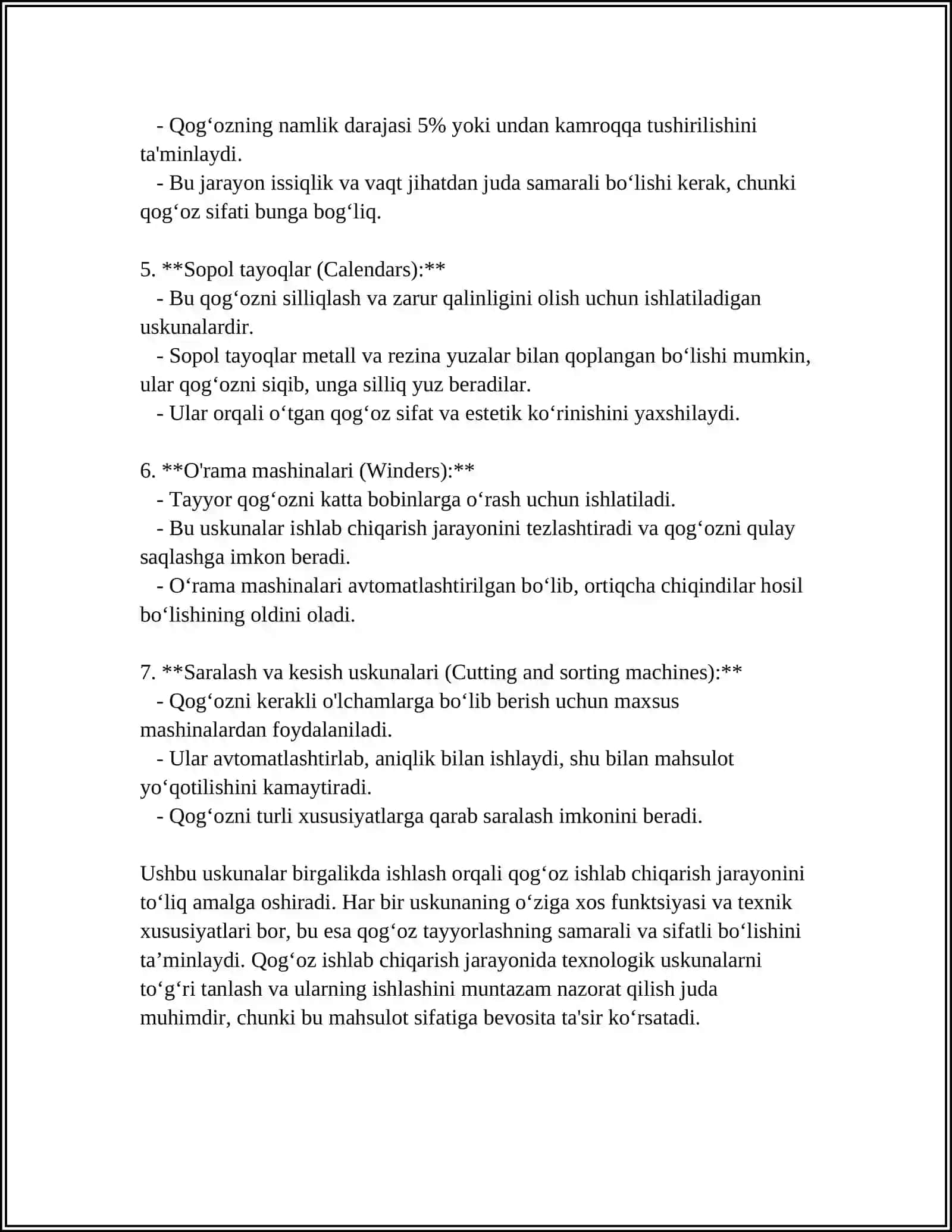 QOGʻOZ QUYISH JIHOZLARINI SINFLANISHI 4