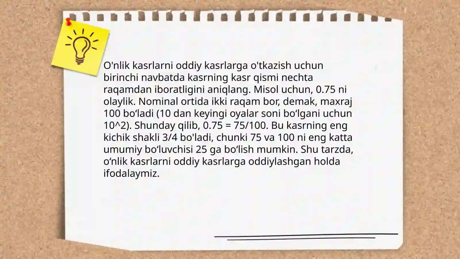 O'nli kasrlar va ular ustida arifmetik amallarni bajarish algoritmi 4